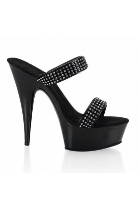 PROMI Talon Aiguille Modèle À Talons Hauts De 15 Cm, Talons Fins, Sandales À La Mode-black||45