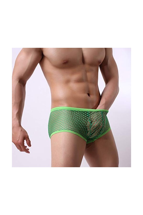 MIYUE Sexy Hommes sous-Vêtements Boxer Respirant Maille Boxershorts Hommes Caleçons Masculins Cueca Pénis Poche Culotte Homme