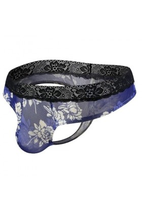 Générique sous-vêtements pour Hommes Maille imprimée String Dentelle Broderie Maille String String Culotte Taille Basse Sexy 