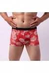 Calecon Homme Coton Boxer en Dentelle tricotée Sexy Taille Basse Respirante pour Hommes de Couleur Unie sous-vêtements Hommes