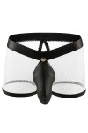 WEITING Boxer en Maille résille pour Homme, Culotte Sexy, Dos Ouvert, Transparent, détachable, Pantalon de Protection du Corp