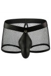 WEITING Boxer en Maille résille pour Homme, Culotte Sexy, Dos Ouvert, Transparent, détachable, Pantalon de Protection du Corp