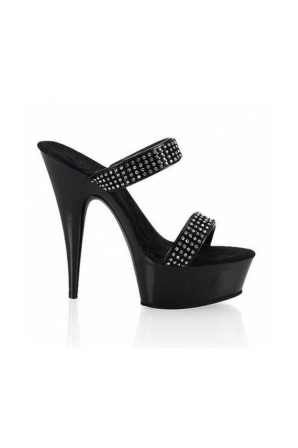 PROMI Talon Aiguille Modèle À Talons Hauts De 15 Cm, Talons Fins, Sandales À La Mode-black||45