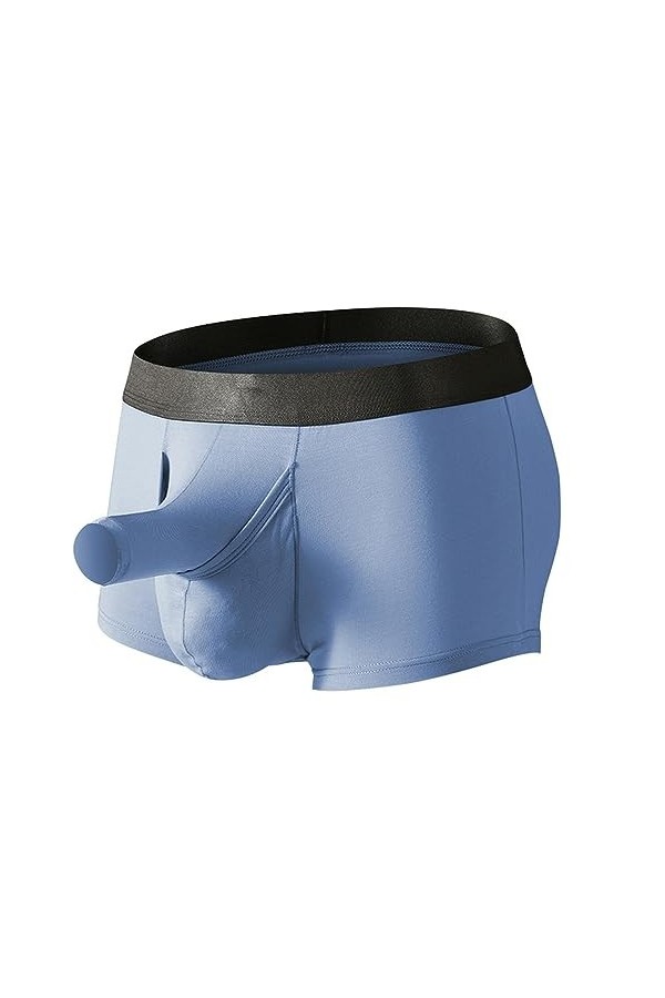 DHaey Hommes Boxers sous-Vêtements Sexy Longue Pochette pour Pénis Boxershorts Caleçons Mâle Hombre Éléphant Renflement Culot