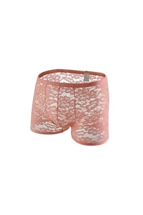 WEITING sous-vêtements Sexy en Dentelle pour Hommes, Boxer Transparent, Culotte avec Poche pour pénis, Lingerie Respirante, N