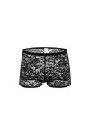 WEITING sous-vêtements Sexy en Dentelle pour Hommes, Boxer Transparent, Culotte avec Poche pour pénis, Lingerie Respirante, N