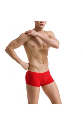 WEITING Sexy Hommes sous-Vêtements Glace Soie Mini Boxer Shorts Culotte Ultra Mince Transparente Voir à Travers Les sous-Vête
