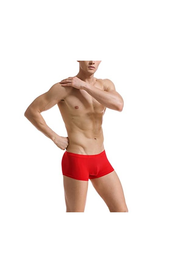 WEITING Sexy Hommes sous-Vêtements Glace Soie Mini Boxer Shorts Culotte Ultra Mince Transparente Voir à Travers Les sous-Vête