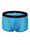 Strings Hommes Et Cordes G sous-vêtement Homme Maille Rayée Boxer Sexy sous-vêtement Soyeux Translucide Ultra-Fin,Rouge,XL