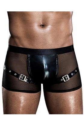 AIEOE Sexy Boxer Homme Mesh Transparent sous-Vêtement Erotique Boxershorts Masculins Caleçons Noir Style 05