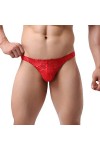 Homme Boxers Slip Maillot de Bain Sexy pour Homme Transparent dentelle pour hommes sexy air faible maillage sous-vêtements Br