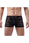 ADMAY 2023 New y20k Style Lingerie Boxer en Dentelle tricotée Taille Basse Respirante Sexy de Couleur Unie pour Hommes Robe R