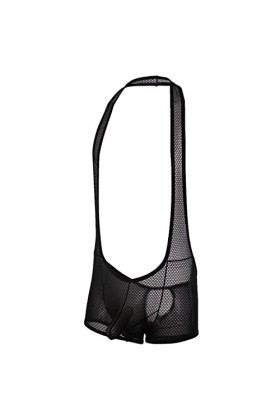 Générique sous-vêtements Sexy pour Hommes Boxer Conjoined Boxers Sexy Mesh Respirant Fart Underpants Sa Lingerie Black, XXL 