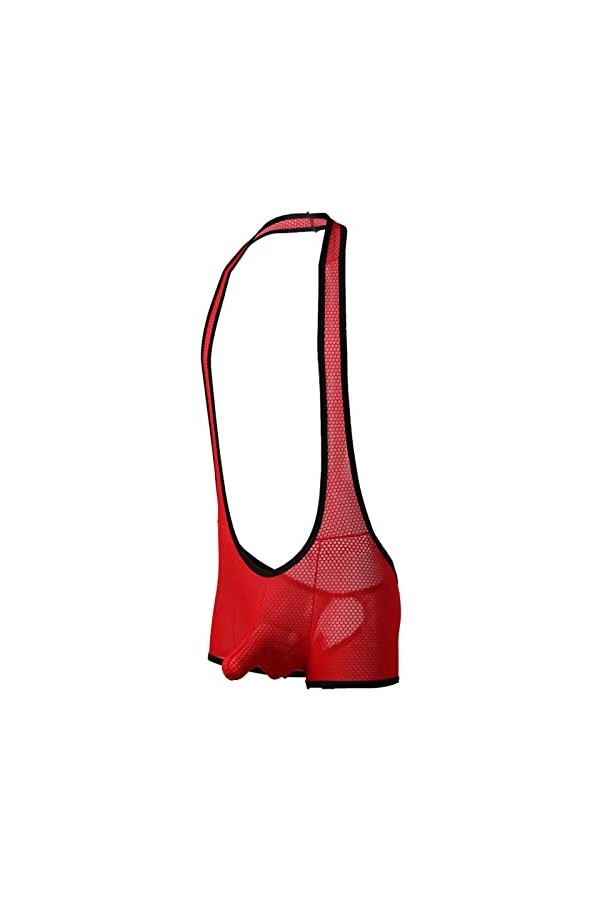 Générique sous-vêtements Sexy pour Hommes Boxer Conjoined Boxers Sexy Mesh Respirant Fart Underpants Sa Lingerie Black, XXL 