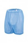 Boxer sexy en maille transparente pour homme - Stretch et respirant, 1 pièce - Bleu, L