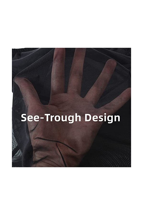 BIATWOWR See-Through Short sexy pour homme Transparent Unlined Long Leg Trunks, Lot de 3 : multi-B 8501 , XXXL