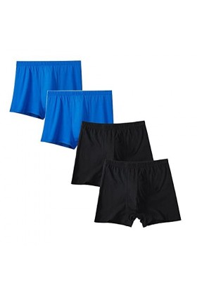 4 pcs hommes sous-vêtements boxer culottes shorts coton respirant intimé grand taille Color : CBlu Blk, Size : 7X-LAGER 