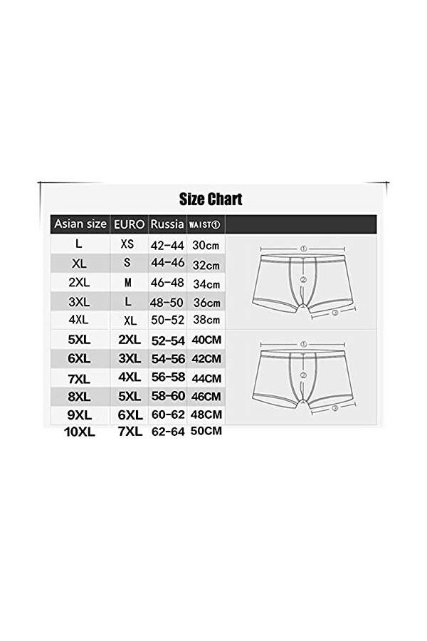 4 pcs hommes sous-vêtements boxer culottes shorts coton respirant intimé grand taille Color : CBlu Blk, Size : 7X-LAGER 