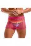 Amy Coulee Boxer sexy en résille pour homme - Taille basse - Transparent, rose, XL