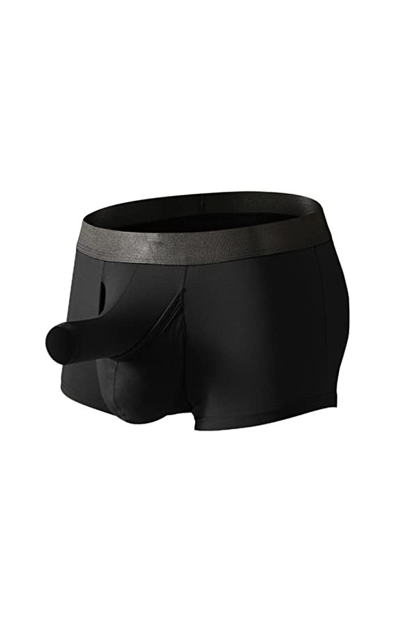 PIYAX Hommes Boxeurs sous-vêtements Sexy Long pénis Poche Boxershorts caleçon mâle éléphant Renflement Culotte