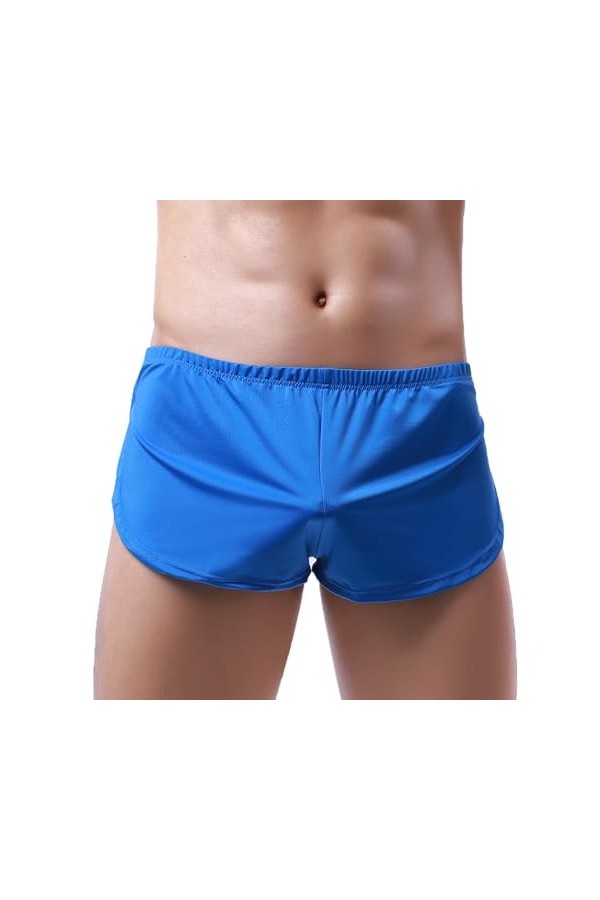 Générique Boxer Sexy Fendu sur Le côté pour Hommes sous-vêtements Confortables caleçons Doux et Respirants Bleu,3XL 