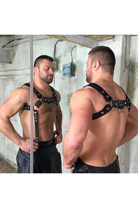 Débardeur pour hommes Lingerie gilet Sexy PU harnais homme sous-vêtements hauts vêtements de nuit
