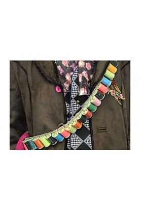 costumebase Chapelier fou Bandolier Ceinture de fil de fil coloré Costume de bandoulière