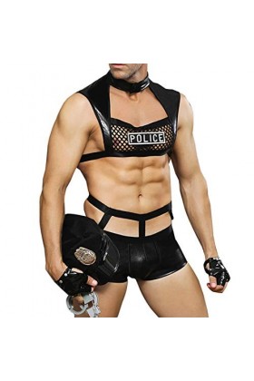 Elonglin Sexy Homme Uniforme Costume Tenues Lingerie Érotique String Boxer Cosplay Vêtement de Nuit Clubwear Jeu de Rôle 1