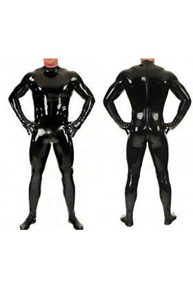 WYYSYNXB Sexy Hommes Latex Ammoniac Regard Humide Catsuit Serré Prisonnier Tout Inclus Combinaison Boîte De Nuit Bar DS Cospl