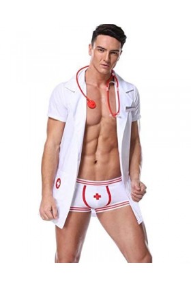 Sexy Lingerie Homme Uniforme Costume Docteur Jeu De Rôle Tenues Pyjama Suit