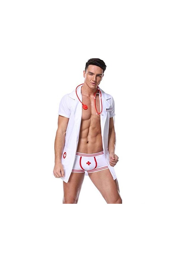 Sexy Lingerie Homme Uniforme Costume Docteur Jeu De Rôle Tenues Pyjama Suit