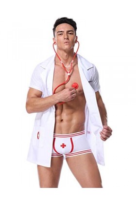 Sexy Lingerie Homme Uniforme Costume Docteur Jeu De Rôle Tenues Pyjama Suit