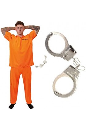 I Love Fancy Dress ilfd4563&nbsp;x l + Poignets Orange Convict Costume Prisonnier pour TV et Film Personnage Fancy Dress X-Large 