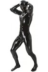 FASZFSAF Hommes Bobysuit PVC Cuir Verni Brillant pour Complet Corps Sexy Latex Serré GlissièRe Combinaison VêTements Caoutcho