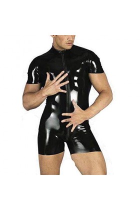 AZBYC Vêtement en latex pour homme - En cuir verni brillant - Avec fermeture éclair - Taille XL