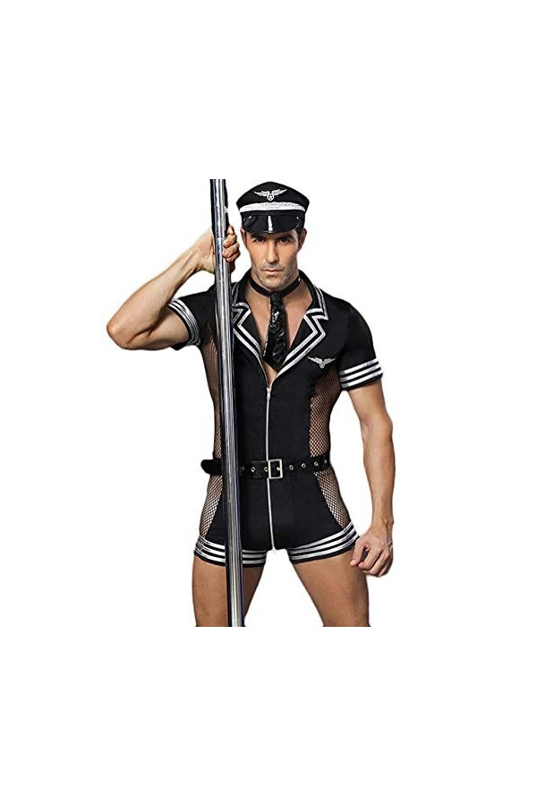 Uniforme De Police Pour Hommes Sexy Tempt Bar Pour Hommes Nightclub Costumes De Jeu De Rôle Sous-vêtements Sexy Avec Ceinture