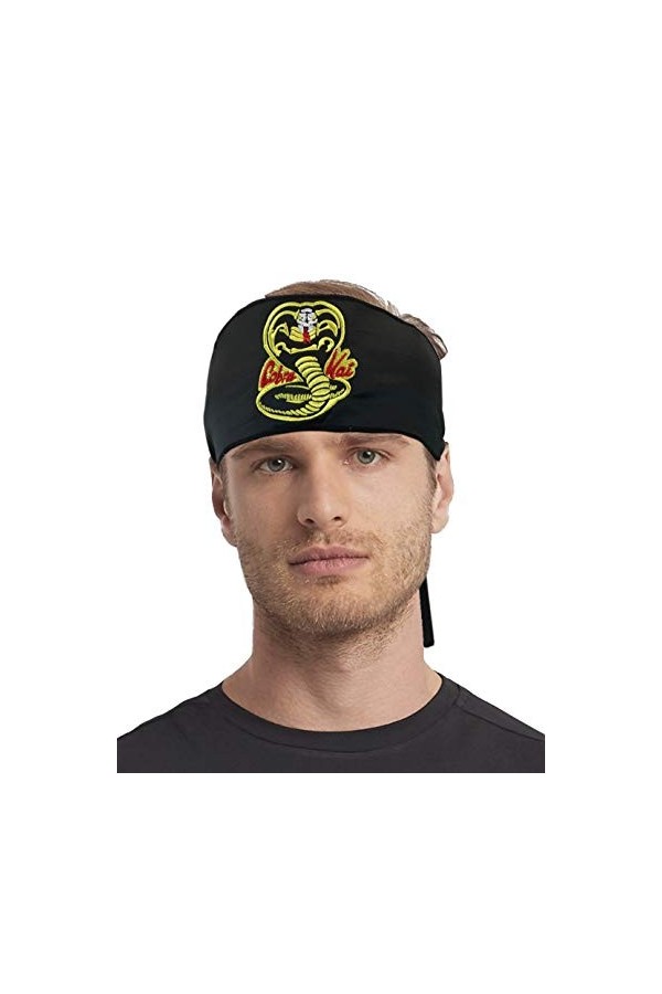 thecostumebase Cobra Kai Headband Head Band Karate Kid Foulard Noir