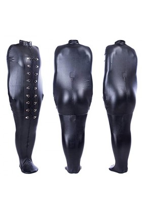 XLBHSH Hommes Sexy Faux Cuir Tout Inclus Vêtements À Lintérieur Double Bras Sac Retenue Sac De Couchage Attaché Vêtements Sa