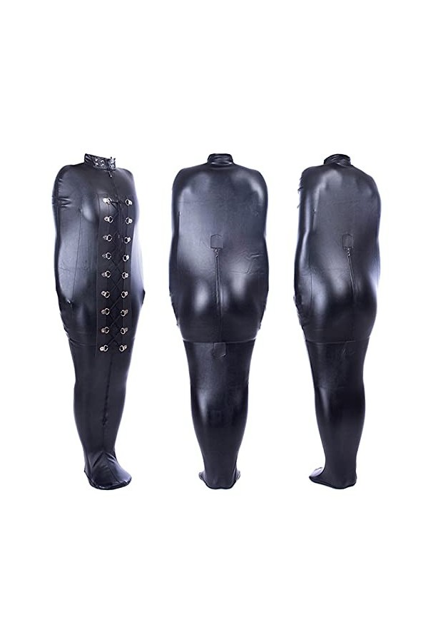 XLBHSH Hommes Sexy Faux Cuir Tout Inclus Vêtements À Lintérieur Double Bras Sac Retenue Sac De Couchage Attaché Vêtements Sa