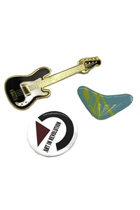 thecostumebase BTTF Jacket PIN Set de 3 Guitare Boomerang Art Revolution Replica McFly