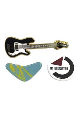 thecostumebase BTTF Jacket PIN Set de 3 Guitare Boomerang Art Revolution Replica McFly