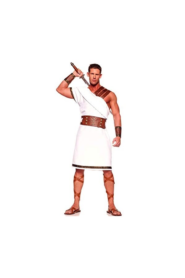 Déguisement de gladiateur romain blanc pour homme Centurion Warrior pour adulte Costume de couple pour homme et femme femme,