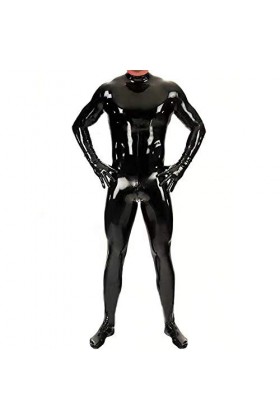 Catsuit en Cuir Verni Brillant pour Hommes Complet du Corps Hommes Conception Sexy Latex Serré Combinaison À Glissière Vêteme