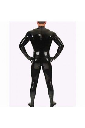 Catsuit en Cuir Verni Brillant pour Hommes Complet du Corps Hommes Conception Sexy Latex Serré Combinaison À Glissière Vêteme
