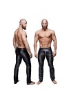 FASZFSAF Pantalon Cuir PU Mince Sexy pour Hommes, Pantalon en Cuir Verni à Fermeture éClair, Pantalon en Cuir Performance de 