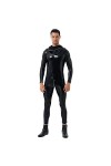 iiniim Homme Combinaison Cuir Verni Bodysuit Manches Longues Jumpsuit Pantalon Wetlook Vêtement FR Plaisir Noir Catsuit Jumps