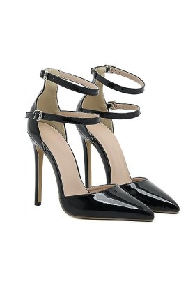 WOkismD 12CM/4.72IN Femmes de Mode Bout Pointu Talons Hauts Sexy Slip sur Stiletto Party Chaussures,Noir,39 EU