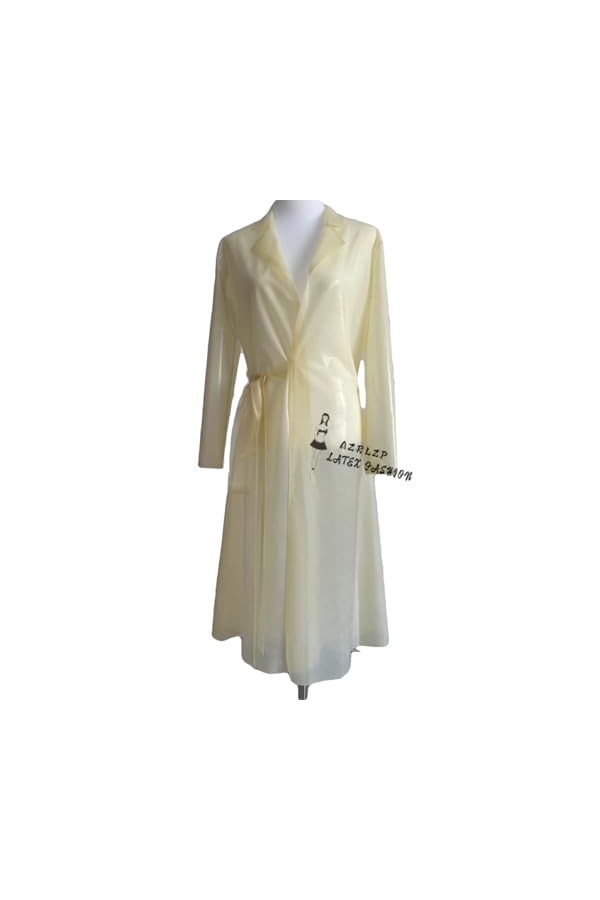 Manteaux imperméables à col rabattu en caoutchouc Latex transparent, Trench Sexy avec ceinture, veste longue, costume, mantea