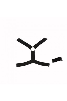 OLIns Hommes Costume dEsclavage Corps Ceinture Bandoulière Nylon Licou Cou Corps élastique Harnais Bandage Color:Black,Size: