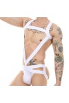 WSZJLN Justaucorps Sexy pour Homme - sous-vêtements - Sangle de Corps - String élastique - Harnais Dos Nu - Costume Une pièce